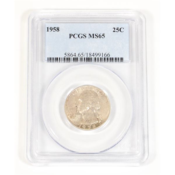 1958 AMERICAN MINT 25 CENT PCGS MS65