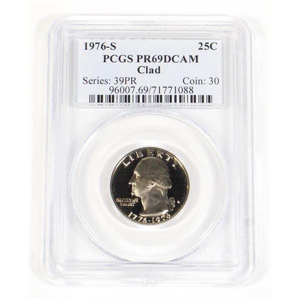 1976-S AMERICAN MINT 25 CENT PCGS PR69DCAM CLAD