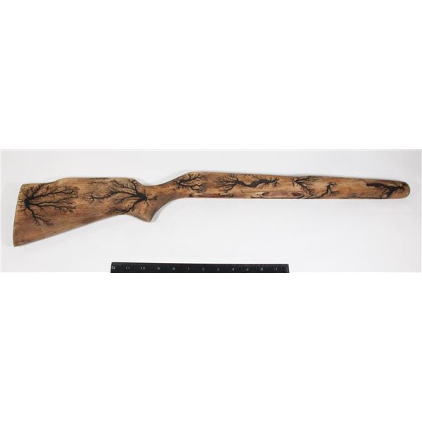 .22 WOOD BURNT GUN STOCK