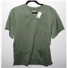 Image 1 : NEW SCRUB TOP MENS SIZE S. DARK GREEN