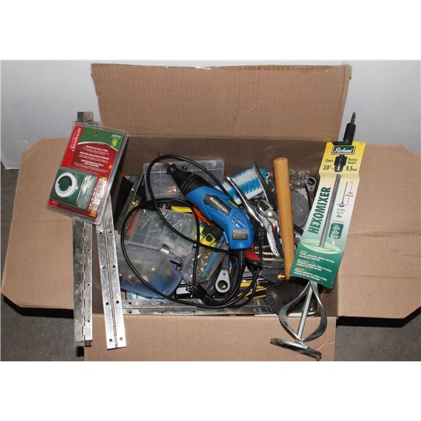 DREMEL WITH LOTS OF OTHER MISC. TOOLS AND MORE