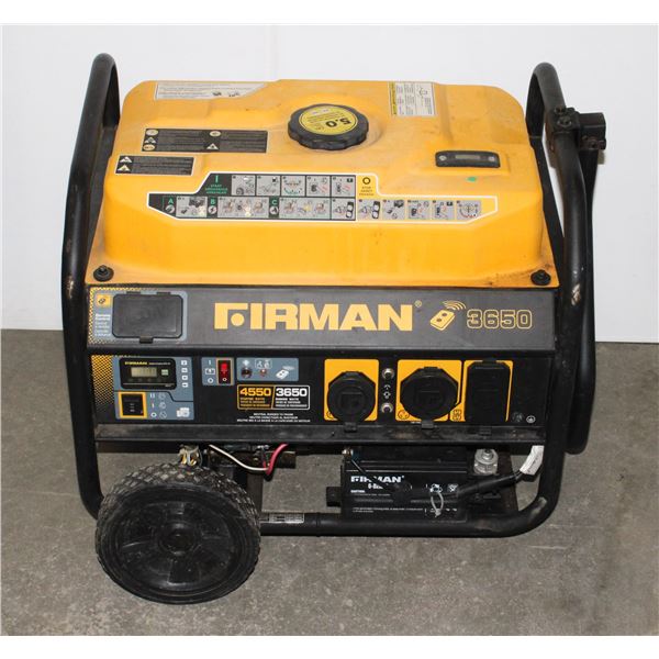 YELLOW FIRMAN 3650 GENERATOR ***POLICE SEIZURE***