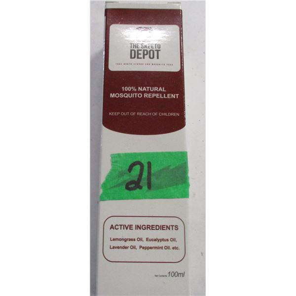 AMAZON (AS IS):  THE SKEETER DEPOT MOSQUITO REPELLANT (100 ML) (100% NATURAL)