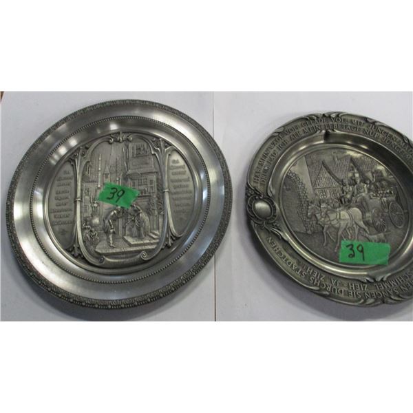 2 - PEWTER PLATES