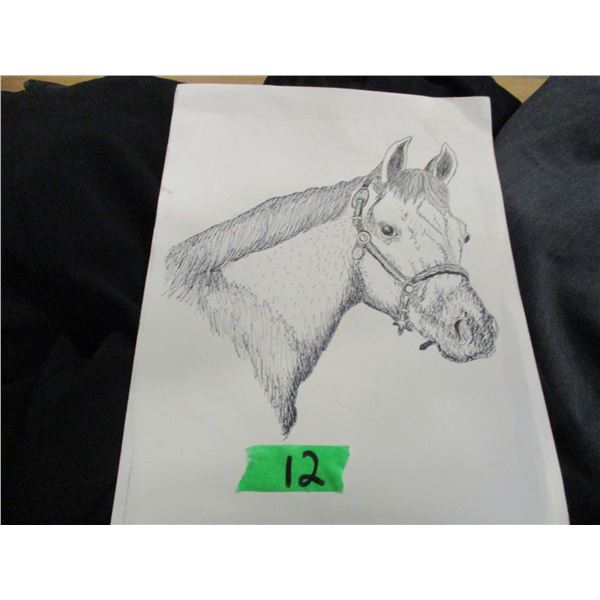 2 BOXES C/W ASSORTED DECORATIONS, HORSE PICTURE, CLOTHING, ETC