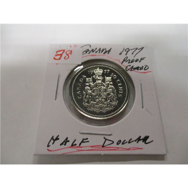 1977 PROOF CAMEO CANADA HALF DOLLAR