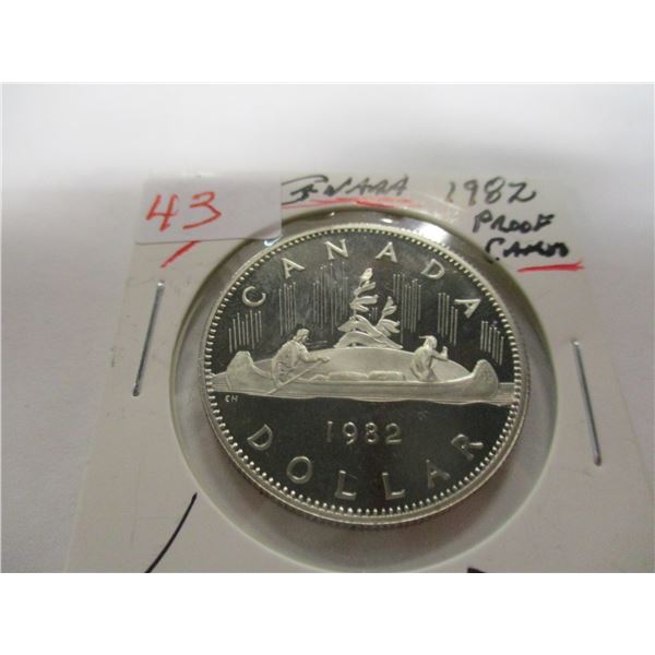 1982 PROOF CAMEO CANADA VOYAGER DOLLAR