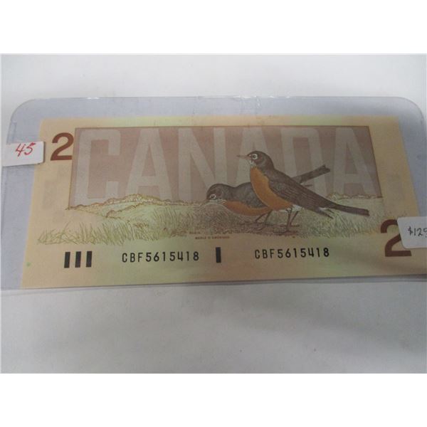 1986 CRISP UNCIRCULATED LAST OF CANADA BIRD SERIES $2 BILL