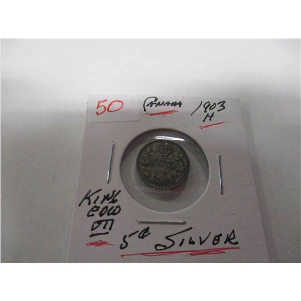 1903H CANADA KING EDWARD VII SILVER FIVE CENT