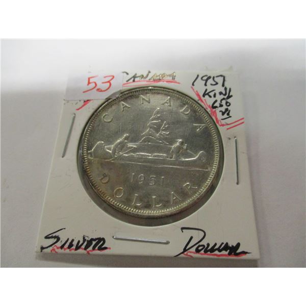 1951 CANADA KING GEORGE VI SILVER DOLLAR