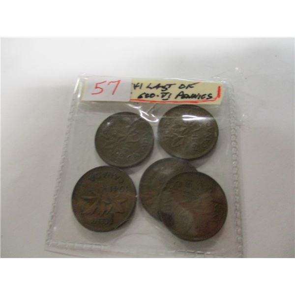 LOT OF 1941 CANADA LAST OF KING GEORGE VI PENNIES