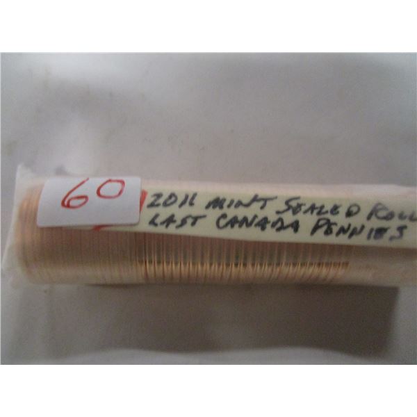 2011 MINT SEALED ROLL OF CANADA PENNIES