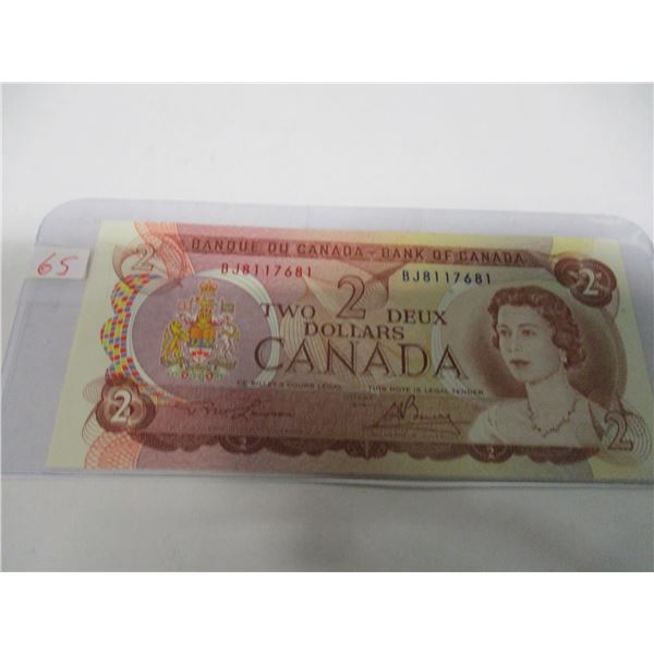 1974 CRISP UNCIRCULATED MULTI COLORED CANADA $2 BILL