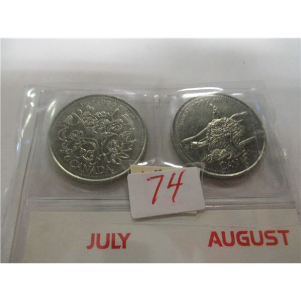 1999 CH/BU JULY & AUGUST MILLENIUM QUARTERS