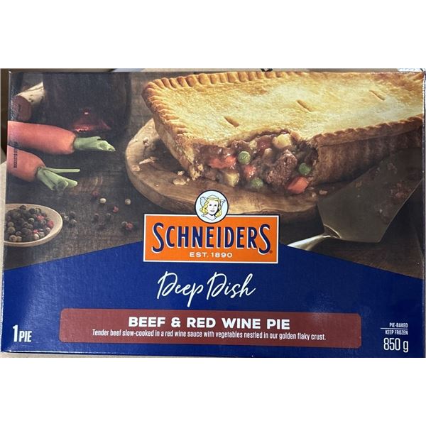 FROZEN:  SCHNEIDERS DEEP DISH BEEF & RED WINE PIE (850G)