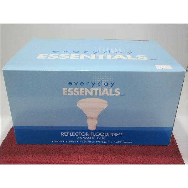 ESTATE/NEW:  EVERYDAY ESSENTIALS REFLECTOR FLOODLIGHTS (6 X 65 WATT) - BOX