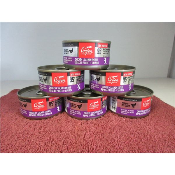NEW:  ORIJEN CHICKEN & SALMON CAT FOOD (6 TINS X 85G)