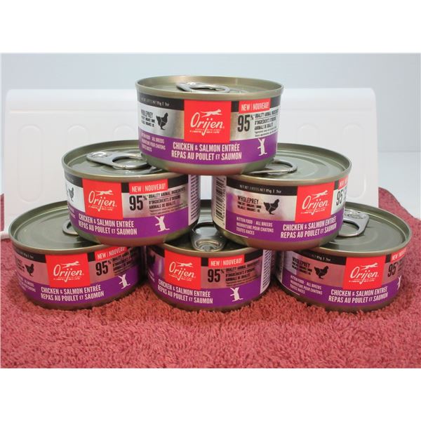 NEW:  ORIJEN CHICKEN & SALMON CAT FOOD (6 TINS X 85G)