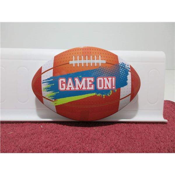 NEW:  FOOTBALL "GAME ON" TIN C/W SUGAR COOKIE