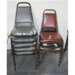 Lot Of 7 Misc Stackable Chairs