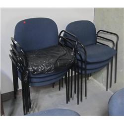 Lot Of 7 Blue Stackable side Chairs