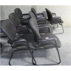 Lot Of 7 Matching HON Black Office Side Chairs