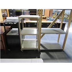 SET OF 2 A/V Carts & Custom Shelf