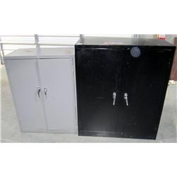 2 Metal Cabinets With Doors