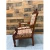 Image 12 : Carved Wooden Victorian Armchair w/ Upholstered Seat & Back 24" x 19.5" x 38"H