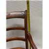 Image 15 : Carved Wooden Victorian Armchair w/ Ladder-Back & Floral Seat 17.5" Dia, 34"H