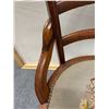 Image 5 : Carved Wooden Victorian Armchair w/ Ladder-Back & Floral Seat 17.5" Dia, 34"H
