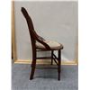 Image 7 : Carved Wooden Victorian Armchair w/ Ladder-Back & Floral Seat 17.5" Dia, 34"H