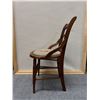 Image 9 : Carved Wooden Victorian Armchair w/ Ladder-Back & Floral Seat 17.5" Dia, 34"H