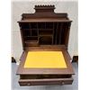 Image 2 : Wooden Secretary Desk w/ Drop Front, Drawer & Organizer Hutch 28.5" x 17.5" x 54"H