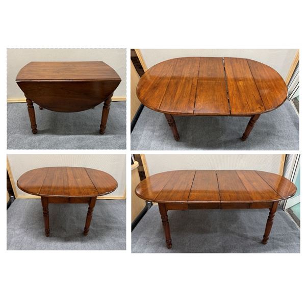 Wooden Drop Leaf Table w/ Expansion Inserts to  81"L (Max)