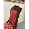 Image 12 : Carved Wooden Victorian Chair on Wheels w/ Upholstered Seat & Back 17" x 15" x 37"H