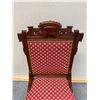 Image 4 : Carved Wooden Victorian Chair on Wheels w/ Upholstered Seat & Back 17" x 15" x 37"H