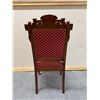 Image 7 : Carved Wooden Victorian Chair on Wheels w/ Upholstered Seat & Back 17" x 15" x 37"H