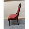 Image 8 : Carved Wooden Victorian Chair on Wheels w/ Upholstered Seat & Back 17" x 15" x 37"H