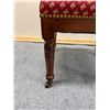 Image 9 : Carved Wooden Victorian Chair on Wheels w/ Upholstered Seat & Back 17" x 15" x 37"H