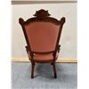 Image 11 : Carved Wooden Victorian Chair w/ Upholstered Seat & Back 18" x 17" x 35"H