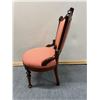 Image 12 : Carved Wooden Victorian Chair w/ Upholstered Seat & Back 18" x 17" x 35"H