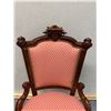 Image 4 : Carved Wooden Victorian Chair w/ Upholstered Seat & Back 18" x 17" x 35"H