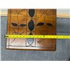 Image 11 : Carved Square Wooden Table w/ Tripod Stand & Floral Top 15" x 15" x 20"H