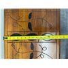 Image 12 : Carved Square Wooden Table w/ Tripod Stand & Floral Top 15" x 15" x 20"H