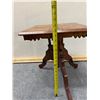 Image 13 : Carved Square Wooden Table w/ Tripod Stand & Floral Top 15" x 15" x 20"H