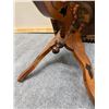 Image 8 : Carved Square Wooden Table w/ Tripod Stand & Floral Top 15" x 15" x 20"H