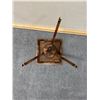 Image 9 : Carved Square Wooden Table w/ Tripod Stand & Floral Top 15" x 15" x 20"H