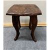 Image 1 : Carved Wooden Table w/ Cabriole Legs & Leaf Top 13.5" x 14.5" x 18"H