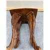 Image 6 : Carved Wooden Table w/ Cabriole Legs & Leaf Top 13.5" x 14.5" x 18"H